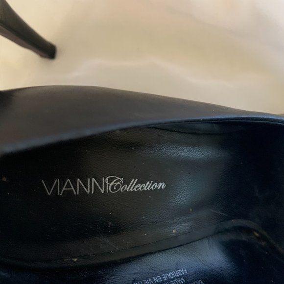 Black Leather  High heeled Shoes by  Vianni Collection (size 9.5) - Picture 7 of 7